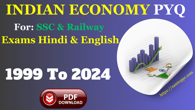 Download Indian Economy in Hindi Pdf Question Bank for SSC & Railway Exams (1999-2024)